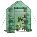 Portable Greenhouse for Outdoors | Walk in Greenhouses Heavy Duty with Durable PE Plant Cover with 4 Tiers of 16 Shelves | Gardening Plant House with Roll-up Zipper Door - 15" L x 6" W x 39" H