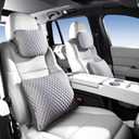 Car Headrest and Lumbar Support Pillow Set,1 Piece, Neck & Back Support for Driver/Passenger Seat, Comfortable & Breathable, Relieves Neck & Back Pain, Ideal for Long Drives (B/Grey)