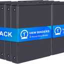 ViVin 1 Inch Binders 3 Ring, Sturdy 3 Ring Binder, 24 Pack Bulk, Black