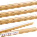 Bamboo Wood Mahjong Racks with Magnetic Pushers, Set of 4 Tile Racks & Pushers, Durable American Mahjong Accessories, Complete with Storage Bag (Bamboo)