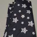 High Chair Mat Waterproof and Washable Splat Mat, Baby Splat Mat for Under High Chair, Non Slip Mat for Art/Crafts/Playtime, Protable Picnic Table Cloth Mat, 46'' x 42'', Black Star