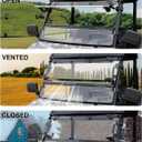 3-IN-1 Flip Up Windshield for Polaris Ranger Midsize 570 500 SP 570 Accessories, 1/5" Hard Coated PC Adjustable Split Foldable Windshield for Ranger 570, Open/Vented/Closed, Not Fit FullSize