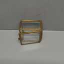 Creative Co-Op Brass and Glass Display Box with Scalloped Edges, Antique Finish (3" Square x 1-3/4"H)