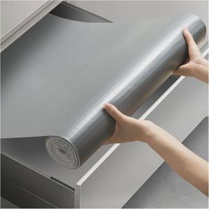 Viseeko Shelf and Drawer Liner for Kitchen Cabinet, Non-Adhesive Cabinet Liners for Shelves, Strong Grip Shelf Paper Non-Slip Waterproof Easy to Cut for Dresser Cupboard, Grey, 12 in x 10 ft (Gray)