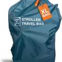 Extra Large Double Stroller Wagon Gate Check Bag for Airplane Travel [50" x 26" x 18"] 420D Waterproof Nylon | Fits Wonder fold W4, BOB Joggers, Veer, Jeep Wagon, Radio Flyer | NOT for Single Strollers