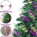 Tifeson 24 Pcs Mardi Gras Decorations Berry Picks, 17 inch Glitter Purple Gold Green Carnaval Artificial Tree Topper Mardi Gras Floral Picks for Wreaths Table Centerpiece Vase Home Decor