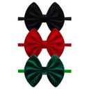 Christmas Velvet Baby Girls Bows Elastic Nylon Headbands Red Green Handmade Christmas Newborn Bows Hairbands Infants Toddlers Hair Accessories