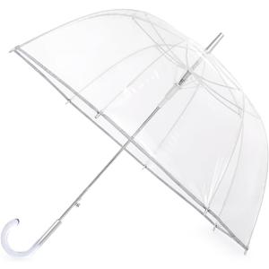 G4Free 52 inch Clear Bubble Umbrella, Large Canopy Transparent Dome Coverage Stick Umbrella, J Hook Handle European Style for Weddings,Prom,Graduation and Outdoor Events