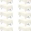 BRILLMAX 10 Pack Ivory Tablecloths for 6 Foot Rectangle Tables 60 x 102 Inch - 6ft Rectangular Bulk Linen Polyester Fabric Washable Cloth Cover for Wedding Reception Banquet Birthday Party (60x102 In, 10 Pack)