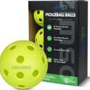 Indoor Pickleball Balls, 6 Pack of 26 Holes Pickleballs, Indoor Pickleballs Set, High Visibility Durable Pickle Balls for Training and Tournament