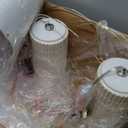 PoKat 20.75" Small Modern Ceramic Table Lamps Set of 2 for Bedroom, White Bedside Lamps for Night Stands, Farmhouse Desk Decor Gift Nightstand Table Lamps for Living Room End Table Beige