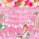 One Silly Goose Birthday Decor Girl One Silly Goose 1st Birthday Party Decorations for Girls Silly Goose Hanging Swirl Garland Honeycomb Table Centerpieces Funny Goose Farm Animal Themed Party Supplies