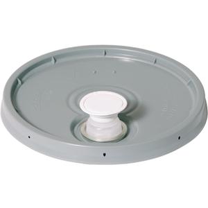 Meranti 5 Gallon Pail Lid with Pour Spout and Gasket | fits 3.5, 5, 6, 7 gallon buckets (1 Pack, Gray)