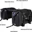 Waterproof Motorcycle Saddlebags - 50L Motorcycle Luggage Bags for Motorbike Travel - Detachable Panniers Bags - For Scooter, Honda, Suzuki, Yamaha (Black, 2 Pack)