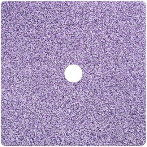 Enkosi Loofah Shower Mat with Drain Hole – Cushioned Anti-Slip Square Bath Mat for Showers, and Bathroom Floors – Textured PVC, Non Slip Safety Pad for Walk-in Stalls and Wet Areas (27x27 Purple)
