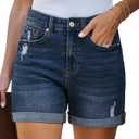 LookbookStore Woman Shorts Women High Waisted Jean Shorts Plus Size Jean Shorts for Women Womens Stretch Shorts Womens Cut Off Jean Shorts Wide Leg Jean Shorts for Women Darkness Blue XX-Large