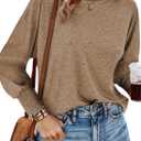 Dokotoo Womens Tops Long Sleeve Tops Shirts 2025 Spring Trendy Business Work Loose Basic T-Shirts (Small)