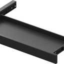 Under Desk Hanging File Organizer Drawer, Slim Lockable Storage Cabinet with Sliding Tray, Fits Letter/A4 Size, 18.5"x7.9"x1.4" for Office Home Standing Desk (BLACK)
