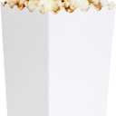 BLUE PANDA Popcorn Boxes for Party - 100 Pack, White, 3.3 x 5.5 x 3.5 In - White Popcorn Boxes for Movie Night