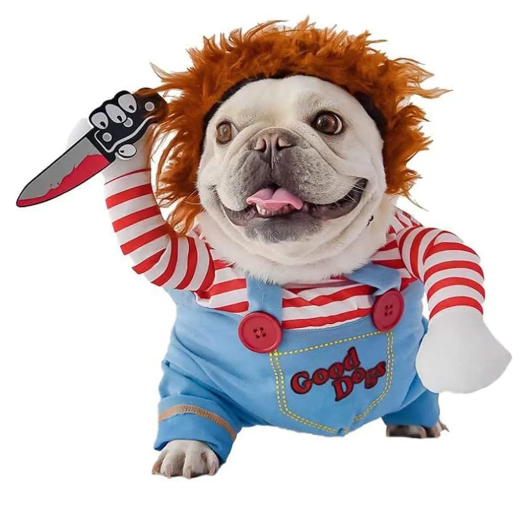 Pet Deadly Dog Costume, Cute Dog Cosplay Halloween Christmas Funny Pet Clothes Party Costume for Small Medium and Large Dogs (Small)
