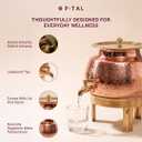 P-TAL Pure Copper Water Dispenser - (170FL Oz,1.32 Gallon) with Lid & Stand