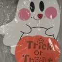 DERAYEE Halloween Door Sign with Light, Haing Ghost Door Decor LED Trick or Treat Hanger Wreath Halloween Outdoor Indoor Decorations