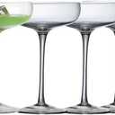 Cocktail Coupe Glasses, Set of 4, 6 Oz Crystal Clear Stemmed Glasses for Manhattan, Martini, 5.8 Inch Height, Medium