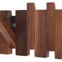 Natural Wood Wall Piano Coat Rack | Handmade Wooden Coat Rack | 6 Magnetic Flip Hooks | Made of Walnut Wood, Wall Art Hooks