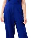 GORLYA Girls Ruffle Trim Flutter Sleeve Casual Jumpsuit Outfits Straight Wide Leg Long Pant Jumper Rompers 4-14T (8 Years, Blue)