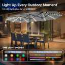 SUPERJARE 13ft Outdoor Patio Umbrella with Solar Lights, Double-sided Deck Pool Umbrella with 1.5 Inch Pole, Fade Resistant Canopy, 12 Sturdy Ribs, for Porch, Market, Backyard(No Base)
