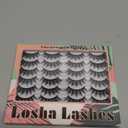 Losha Eyelashes Natural Look Faux Mink Lashes Pack Handmade Fluffy False Eyelashes 14 Pairs Cat Eye Lashes (54)