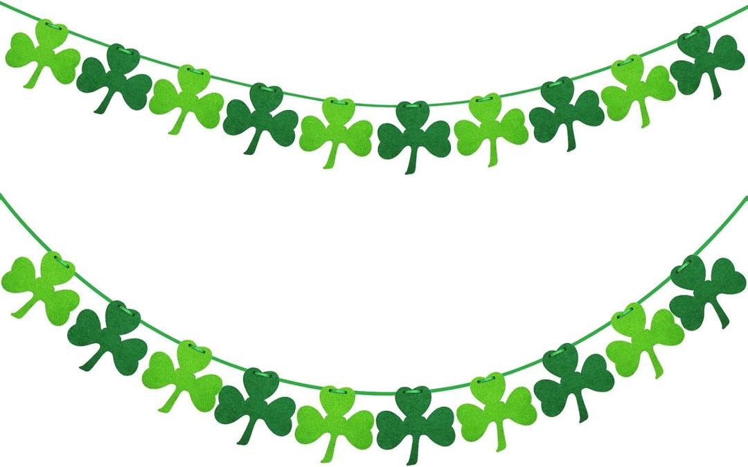 St Patricks Day Shamrock Decorations Felt Clover Garland St. Patrick 's Day Garland Party Supplies