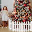 Aodaer 24 Pieces Christmas Tree Fences Plastic Picket Fence 12 Inch Christmas Fence Border Tree Barrier for Xmas Party Wedding Garden Home Fences Decoration, White