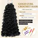 Knotless Crochet Human Hair Pre Looped Deep Wave Curly Human Crochet Hair 20 Inch Feather Line Hair Extension 100% Human Hair Natural Black Color 60g 50Strands