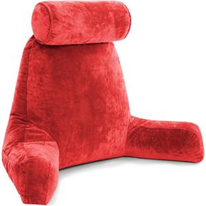 Husband Pillow XXL  Reading Pillow Bed Chair with Arms & Back Support  Red - Back Pillow for Beds Sitting Up  Bed Rest Arm Pillow  Comfy Reading Pillow for Adults Husband Pillow XXL  Reading Pillow Bed Chair with Arms & Back Support  Red - Back Pillow for Beds Sitting Up  Bed Rest Arm Pillow  Comfy Reading Pillow for Adults