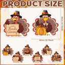 6 Pcs Thanksgiving Bathroom Rug Thanksgiving Turkey Bath Mat Bathroom Decor Farmhouse Turkey Rugs Non Slip Bath Doormat 16 x 16 Inches for Holiday Kitchen Living Room Home