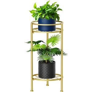 H HOMEXIN Plant Stand Indoor, 2 Tier Metal Tall Plant Stands 23.4" Multiple Plant Rack Holder, Heavy Duty Rustproof Flower Shelf Display for Apartment Corner Home Garden Patio
