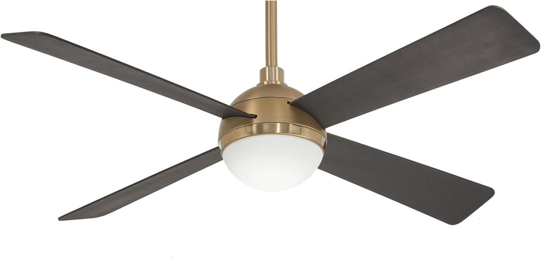 MINKA-AIRE F623L-BBR/SBR Orb 54 Inch Ceiling Fan with Integrated 16W LED Light in Brushed Brass/Soft Brass Finish