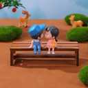 ibasenice 2Pcs Miniature Dollhouse Bench Set - 1:12 Scale Wooden Park Chair Furniture Accessories, Tiny Brown Garden Benches for Fairy Gardens, Christmas Village, Crafts, and Photography Props