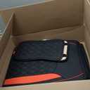 JOJOBAY Chevy Silverado Seat Covers,Leather Seat Covers for GMC Sierra,Custom Fit 2007-2026 1500 2500HD 3500HD Crew Double Extended Regular Cab,LT LZT RST Trail Boss(Front Pair,Black Red)