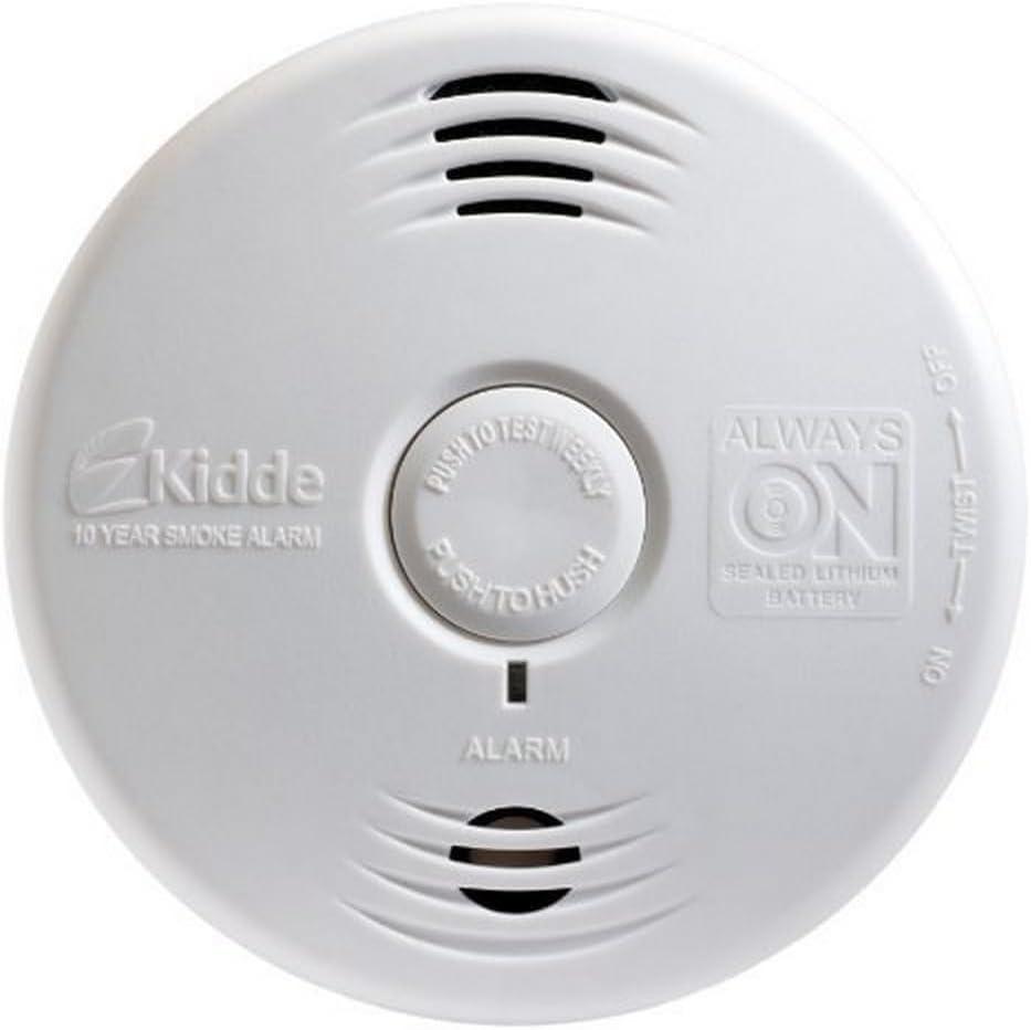 Kidde Smoke Detector, 10-Year Battery, Photoelectric Sensor Smoke Alarm, White, EXP Date: 23 Jun 2033