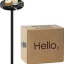 Drink Table, Small Pedestal Side Table, Round Cocktail Table, Circle Accent End Table with Metal Base, for Small Spaces (1, Black Marble)