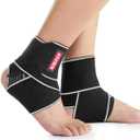 Candy Li Ankle Brace for Sprained Ankle, Ankle Support for Women & Men, Adjustable Compression Wrap Breathable Nylon Super Elastic & Comfortable for Sports Grey(1 Pair)