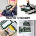 Veken 8 Set Packing Cubes for Travel Essentials, Suitcase Organizer Bags in 4 Sizes, Carry-On Luggage Accessories with Large Laundry & Hanging Toiletry Bag, Must-Have for Airplane, Road Trip & Camping (09-Olive Green)