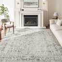 Taupe Area Rug 5x7 Machine Washable Vintage Living Room Distressed Non Slip Carpet Traditional Indoor Bedroom Retro Floral Accent Throw Large Rug for Office Kitchen Bathroom Dining Room