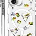 Case for iPhone 16 Plus, Compatible with Magsafe, Full Camera Protection Clear Case for Girls Women, Shockproof Protective Magnetic Cover - Martini Cocktail