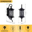 NLIEOPDA Retro Large Outdoor Wall Lanterns 24" Exterior Light Fixtures Coach Light Waterproof Aluminium with Water Glass Outside Wall Lamps for House Front Door Garage Porch Lighting, Black