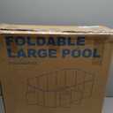 Foldable Pool Non-Inflatable, Large Collapsible Swimming Pool for Kids Adults, Hard PVC Board, 10 Triangle Supports, Family Backyard Outdoor Pool, Blue86.6" 53.1" 19.7"