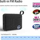 FM Radio Bluetooth Speaker, Portable Bluetooth Speaker,Built-in N45 High-Magnetic Speaker, IP68 Waterproof & Dustproof, Lightweight, 5 Hours Playtime, TWS Pairing, Bluetooth 5.3 (Classic, Black)
