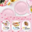 100Pcs Pink Party Supplies Include Pink Paper Plates and Napkins Disposable Pink Scalloped Plates for Birthday Baby Shower Mothers Day